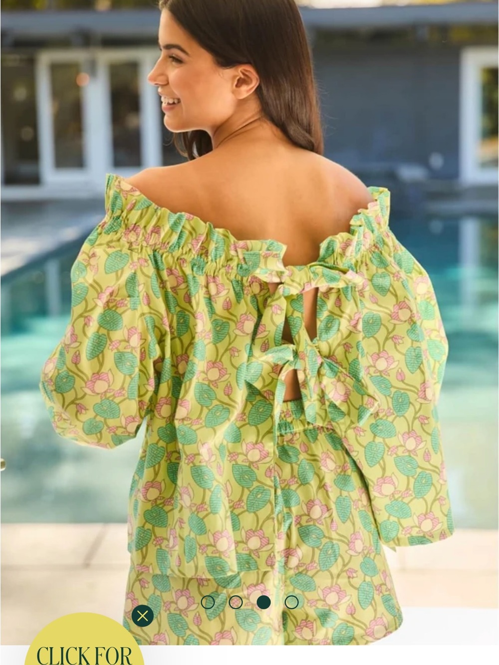 BURU Women's Floral Green Shorts - Picture 2 of 5
